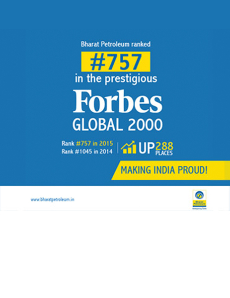 BPCL ranked 757 in Forbes Global 2000