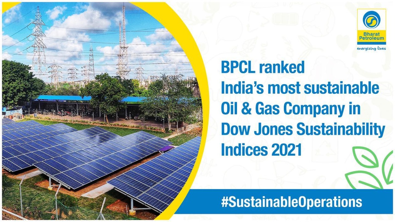 BPCL is once again the India’s most sustainable Oil and Gas company in the Dow Jones Sustainability 